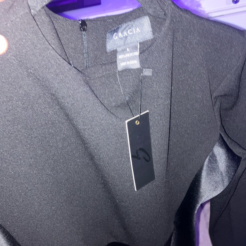 Gracia Gray Sleeveless Crew Neck Dress for Work